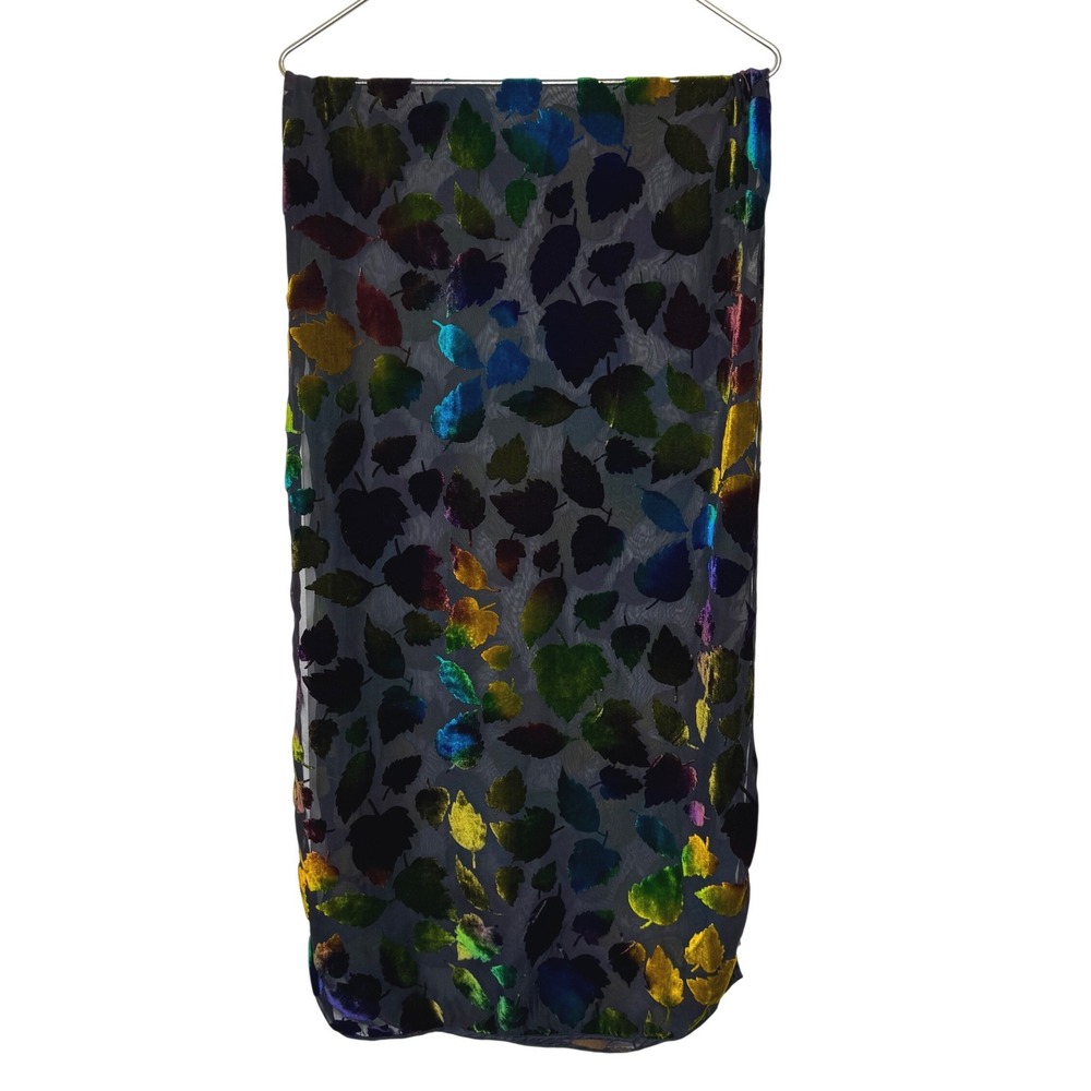 Bernie of New‎ York Velvet Burnout Scarf Leaf Pattern Rayon/Silk